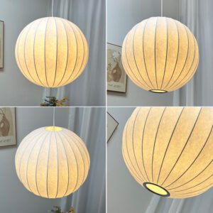 竖线圆球仿蚕丝吊灯